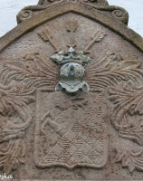 HERTZBERG Lotyń płyta nagrobna na ścianie kościoła