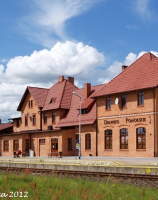 Dworzec kolejowy oraz siedziba gminy Drawsko Pom.