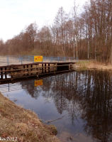 Złocieniec, mostek dla pieszych nad Drawą