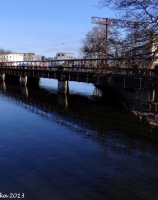 Ustka, most kolejowy nad rzeką Słupią