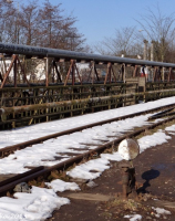 Ustka, most kolejowy nad rzeką Słupią