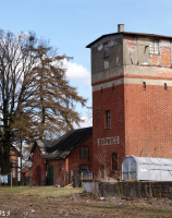 Barwice, linia 410, stacja kolejowa i wieża ciśnień 